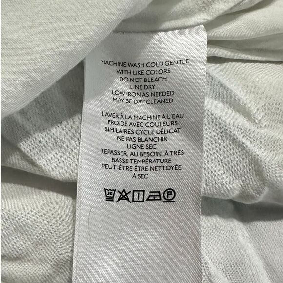 Anthropologie Midi  Dress Women's Med White Blue Floral Strapless Tunic High Low - Picture 8 of 12